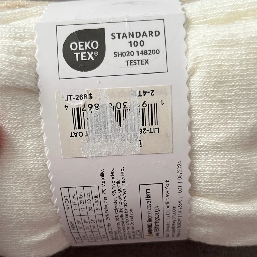 Capelli of New York Cream Cotton Blend Tights